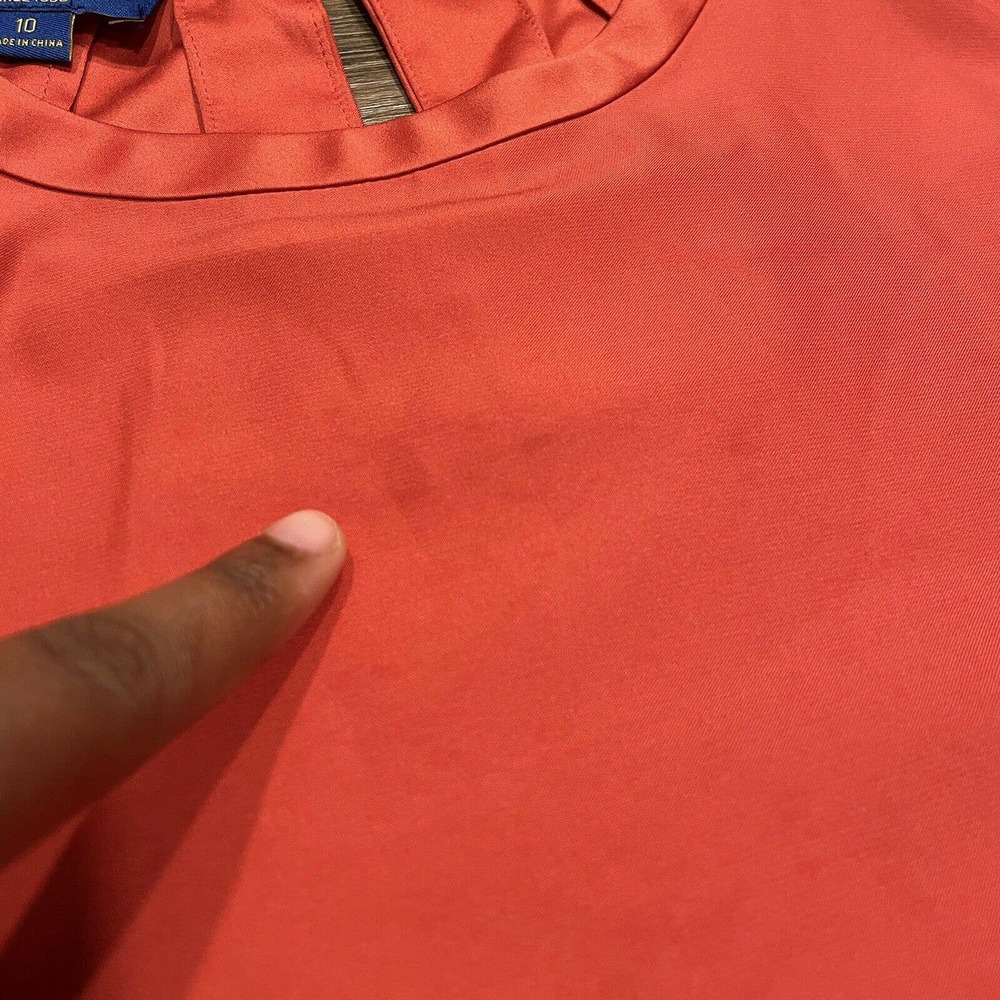 Pendleton Collarless Red Pullover Button Cuff Blo… - image 6